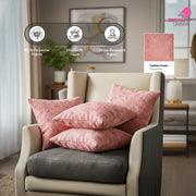 Set of 2 Dusty Pink Decorative Throw Pillow Covers for Sofa & Bed Cushions